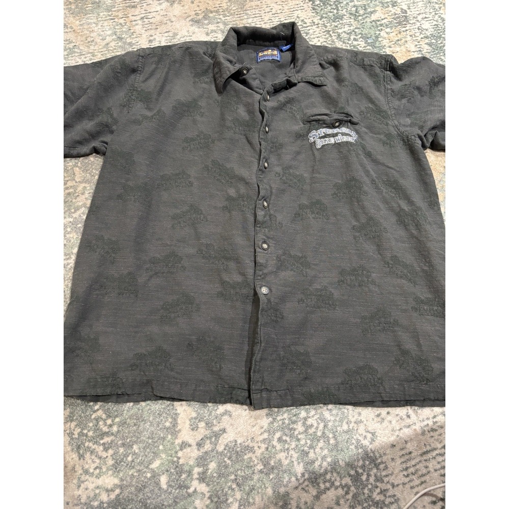 vintage Sturgis Bike‎ Week black jacquard camp shirt XL Single stitch